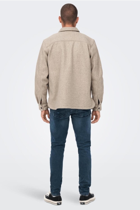 Only & Sons onsash ovr woolen look pkt ls shirt